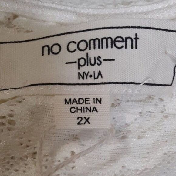 No Comment Women's Plus Lace Long Sleeve Blouse Top size 2X - Picture 6 of 11